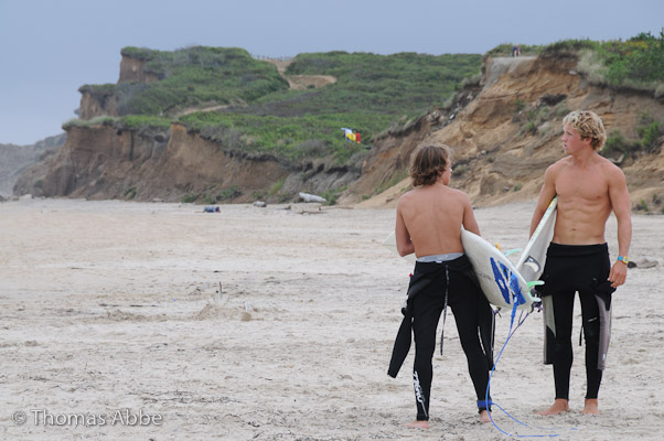 Two Surfers on the Beach at Ditch Plains